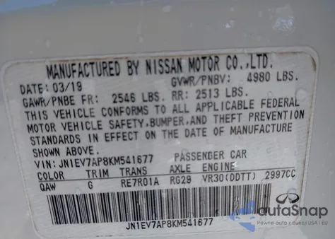 2019 Infiniti Q50 3.0T Luxe from USA, damaged, VIN JN1EV7AP8KM541677